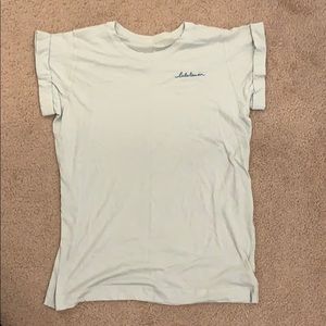 lululemon embroidered shirt size 6 in blue/green